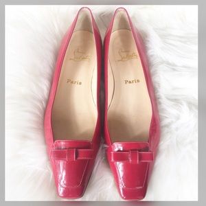 Christian Louboutin Patent Leather SquareToe Flats